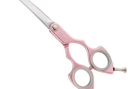 Shernbao Shark Curved Scissors 6.5" – Lightweight Korean-Style Haircutting Shears, Black Finish