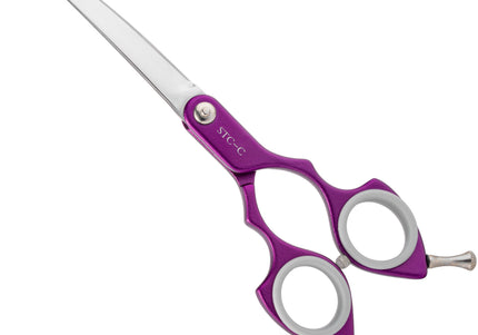 Shernbao Shark Curved Scissors 6.5" – Lightweight Korean-Style Haircutting Shears, Black Finish