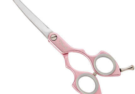 Shernbao Shark Curved Scissors 6.5" – Lightweight Korean-Style Haircutting Shears, Black Finish