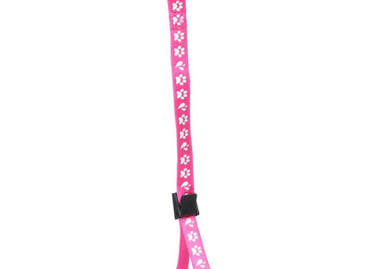Groom Professional Amoz Pro Nylon Grooming Leash – Pink, 40cm, White Paw Print, 1.5cm Wide