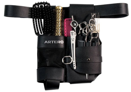 Artero Sauvage Tool Case – Elegant Black Holster with Multiple Pockets for Grooming Scissors and Tools