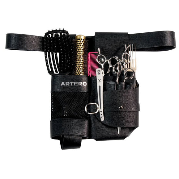 Artero Sauvage Tool Case – Elegant Black Holster with Multiple Pockets for Grooming Scissors and Tools