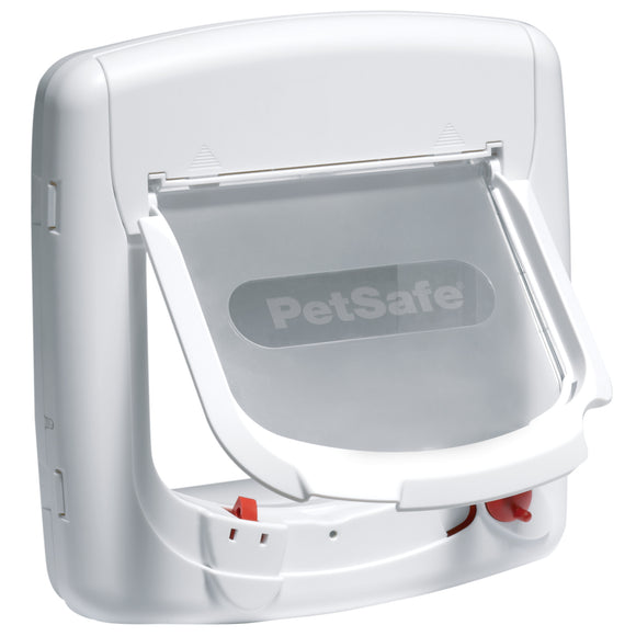PetSafe Staywell Magnetic Deluxe Cat Flap – Secure White Door with Magnetic Locking System