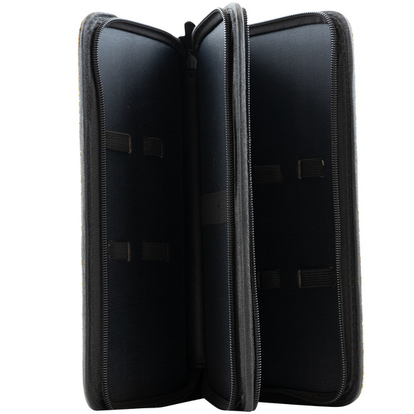 Aeolus Scissors Case Black and Gold – Spacious Storage with Dual Pockets for Grooming Tools