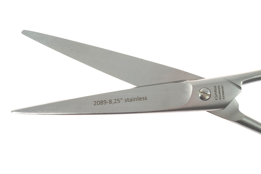 Gotta Solingen 8.25in Curved Grooming Scissors – Wide Blade, Micro-Bevel Edge