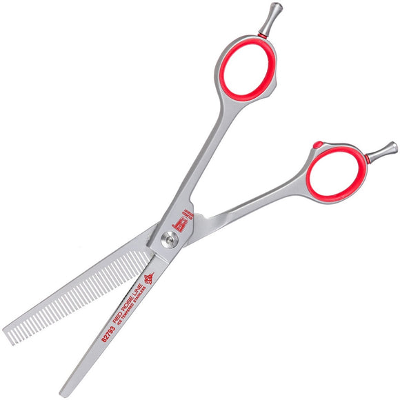 K.R. Witte Red Rose Line 6.5" Thinning Shears – Single-Sided, 46 Teeth, Precision Blending