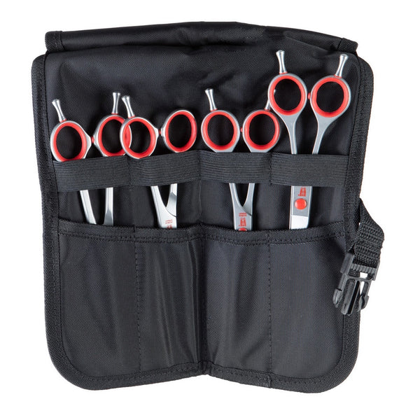 Witte Red Rose Line Professional Scissor Set – 3 Grooming Shears Plus Thinning Scissors in Case