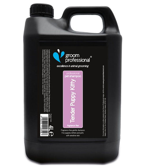 Groom Professional Tender Puppy Kitty Shampoo – Gentle Concentrate Formula, 4L Bottle, Mild Cleansing