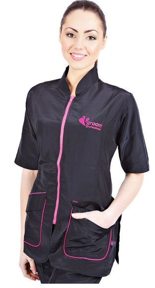 Groom Professional Milano Pink Grooming Sweatshirt – XXL Size, Lightweight with Stylish Pink Trim