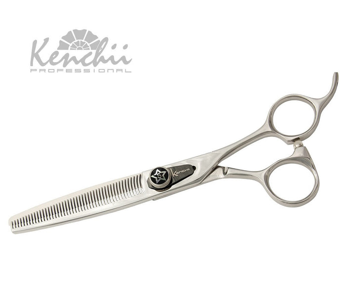 Kenchii Five Star Offset Blenders 6.5" – Single-Sided Thinning Shears with 46 Micro-Grind Teeth