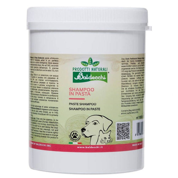 Baldecchi Paste Shampoo 1L – Deep Cleansing Concentrate with Coconut Oil, 1:40 Dilution