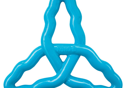 KONG Flyangle Large Floating Toy – Springy, Gentle on Teeth, Durable Blue Design