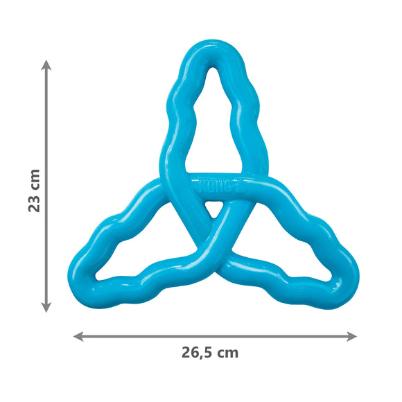 KONG Flyangle Large Floating Toy – Springy, Gentle on Teeth, Durable Blue Design