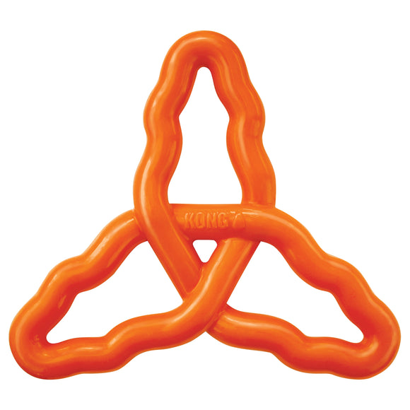 KONG Flyangle Large Floating Toy – Springy, Gentle on Teeth, Durable Blue Design