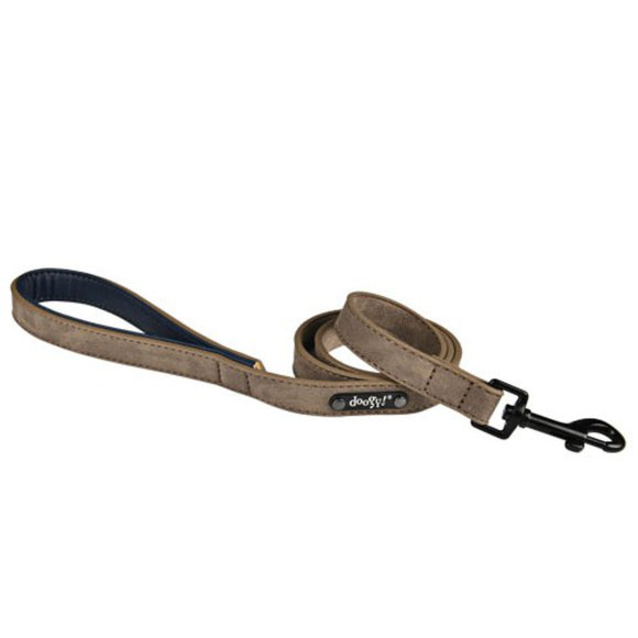 Doogy Simili Sweet Eco-Leather Leash – 105cm Length, 20mm Wide, Beige, Durable Design