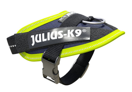 Julius-K9 IDC Powerharness Jeans Neon – Premium Denim Harness, Neon Accents, Baby 1 Size