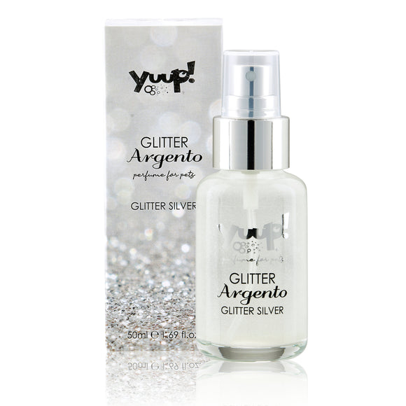 Yuup! Fashion Glitter Silver Perfumed Shine Spray – Silver Particles, 50ml Bottle