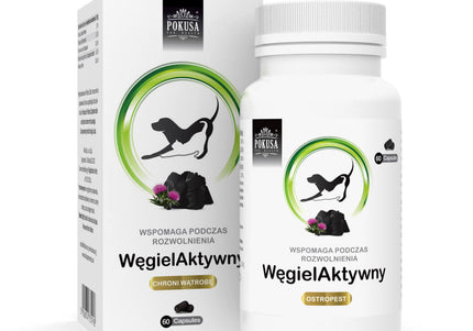 Pokusa Activated Carbon Capsules – Digestive Support Formula with Milk Thistle, 60 Count