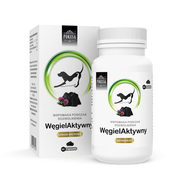 Pokusa Activated Carbon Capsules – Digestive Support Formula with Milk Thistle, 60 Count