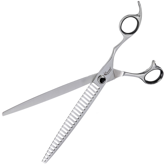 Groom Professional Artesan Chomper Convex Blender Scissors 8in – Single-Sided Thinning Shears, 26 Prismatic Teeth