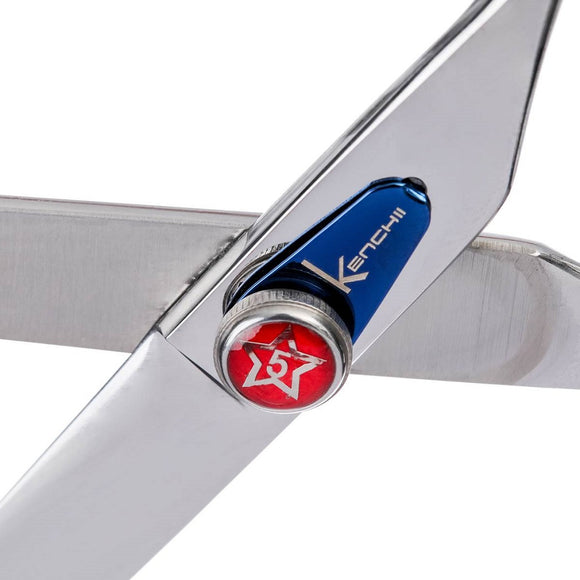 Kenchii Five Star Offset Grooming Scissors – 9 Inch Straight Blade, Ergonomic Design