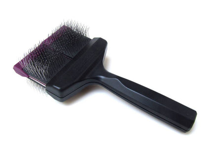 Les Poochs Purple Hard Pro Brush 9cm – Original Flexible Head Grooming Brush, Hard Bristles