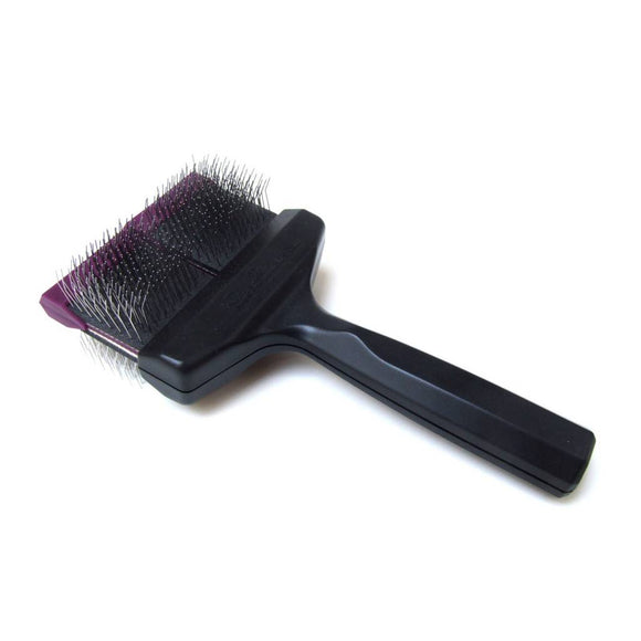 Les Poochs Purple Hard Pro Brush 9cm – Original Flexible Head Grooming Brush, Hard Bristles