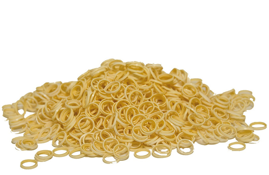 Show Tech White Latex Rubber Bands – 0.8cm Diameter, 1000 Pack, Durable and Flexible