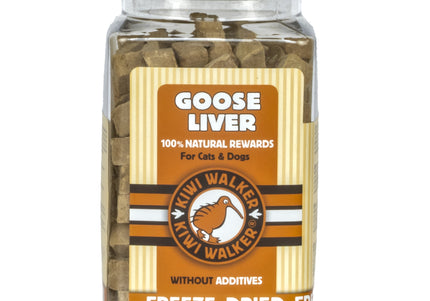 Kiwi Walker Freeze Dried Goose Liver Treats 120g – 100% Natural Single-Ingredient, Premium Protein Snack