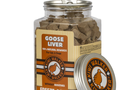 Kiwi Walker Freeze Dried Goose Liver Treats 120g – 100% Natural Single-Ingredient, Premium Protein Snack