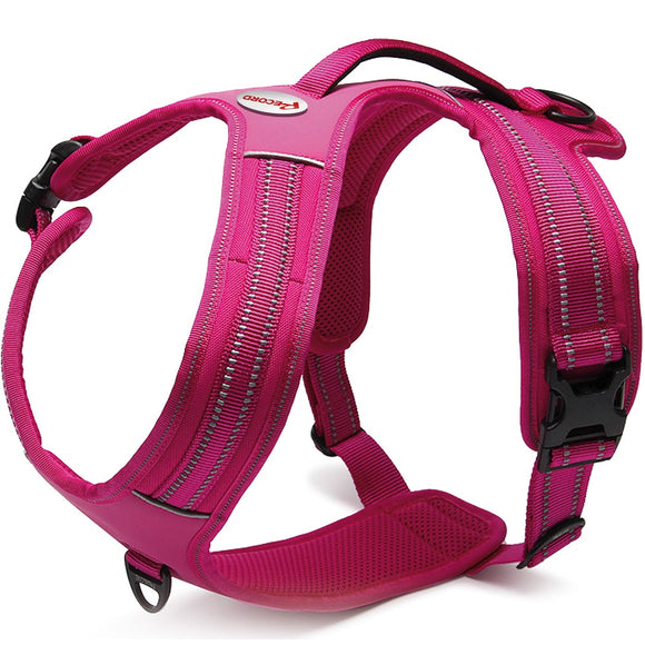 Record Action Alpi Harness Fuchsia – Reflective, Comfortable Dog Harness, XL Size
