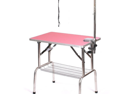 Blovi Trimming Table 95x55cm – Sturdy Grooming Surface with Extension Arm and Storage Basket, Black