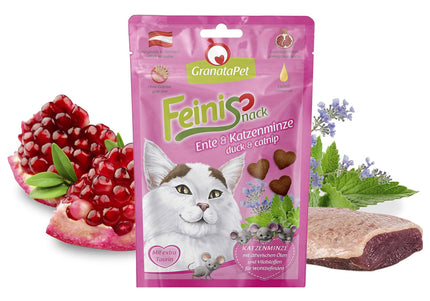 GranataPet FeiniSnack Duck and Catnip Crunchy Cat Treats – Irresistible Flavor, 50g Pack