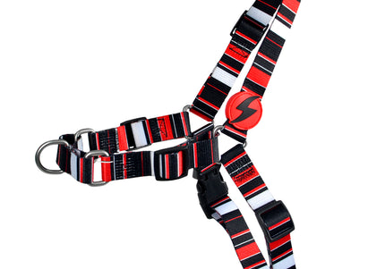 Dashi Slide Front Harness – No-Pull Norwegian Dog Harness, Striped Pattern, Size Small