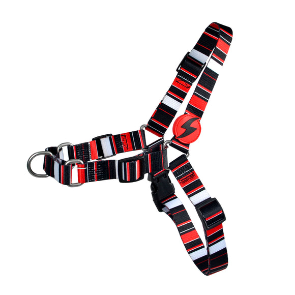 Dashi Slide Front Harness – No-Pull Norwegian Dog Harness, Striped Pattern, Size Small