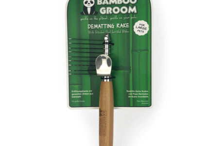 Bamboo Groom Dematting Rake Large – Natural Bamboo Handle, Wide Teeth, Tangle Removal Tool
