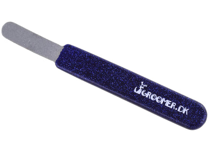 Groomer.dk Diamond Edition Stripping Knife – Curved Medium Blade, Rough Coated for Precision