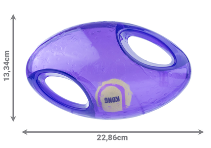 KONG Jumbler Football L/XL – Extra Large Red Ball Toy with Handles and Squeaker, Durable Design