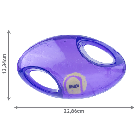 KONG Jumbler Football L/XL – Extra Large Red Ball Toy with Handles and Squeaker, Durable Design