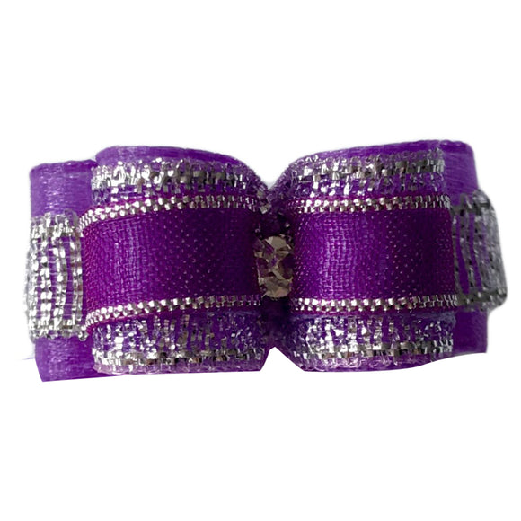 Blovi Bow Mini Display Bows – Small Size with Decorative Purple Stripe, Eye-Catching Design