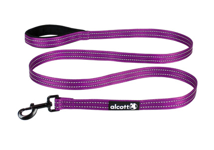 Alcott Adventure Leash 180cm Purple – Reflective Webbing, Large Size, Durable Design