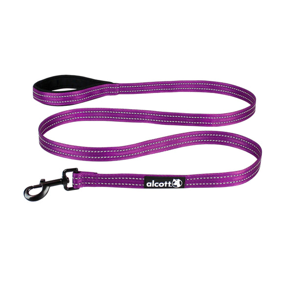 Alcott Adventure Leash 180cm Purple – Reflective Webbing, Large Size, Durable Design