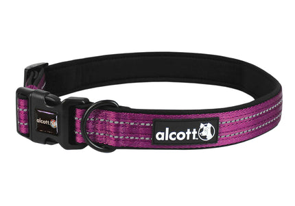 Alcott Adventure Reflective Collar Purple – Large Size, Durable and Adjustable Design