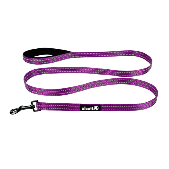 Alcott Adventure Leash 180cm Purple – Reflective Webbing, Medium, Durable Clip