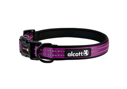 Alcott Adventure Reflective Collar Purple – Large Size, Durable and Adjustable Design
