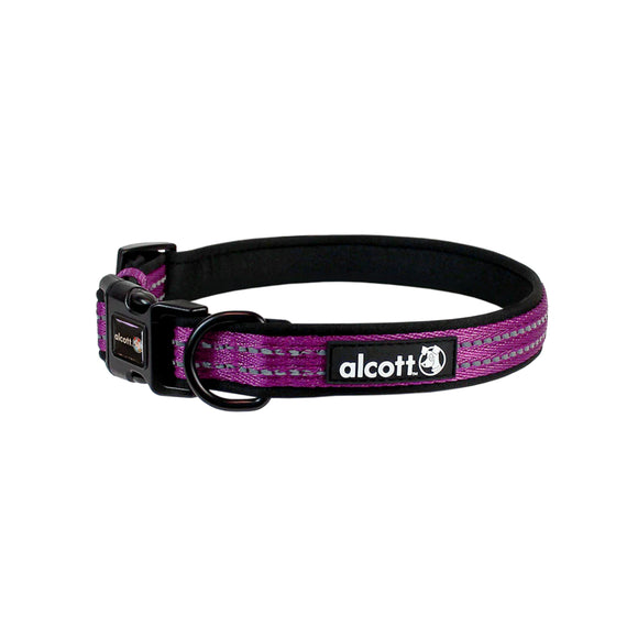 Alcott Adventure Reflective Collar Purple – Large Size, Durable and Adjustable Design