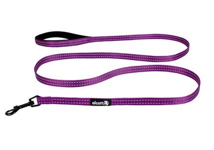 Alcott Adventure Leash 180cm Purple – Reflective Webbing, Medium, Durable Clip