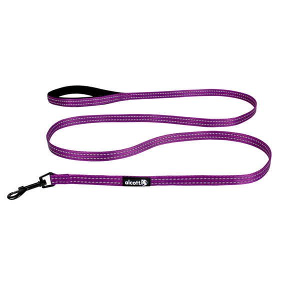 Alcott Adventure Leash 180cm Purple – Reflective Webbing, Medium, Durable Clip
