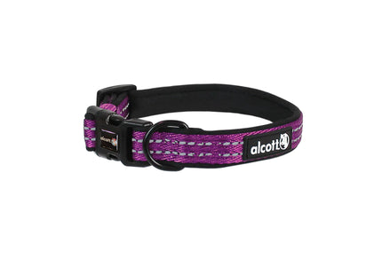 Alcott Adventure Reflective Collar Purple – Large Size, Durable and Adjustable Design