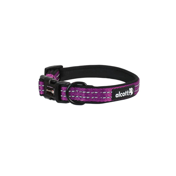 Alcott Adventure Reflective Collar Purple – Large Size, Durable and Adjustable Design